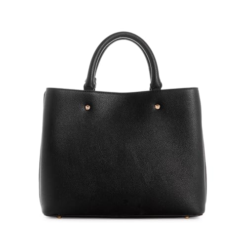 Guess Zipper PU Womens Casual Wear Satchel (BLACK, MEDIUM)