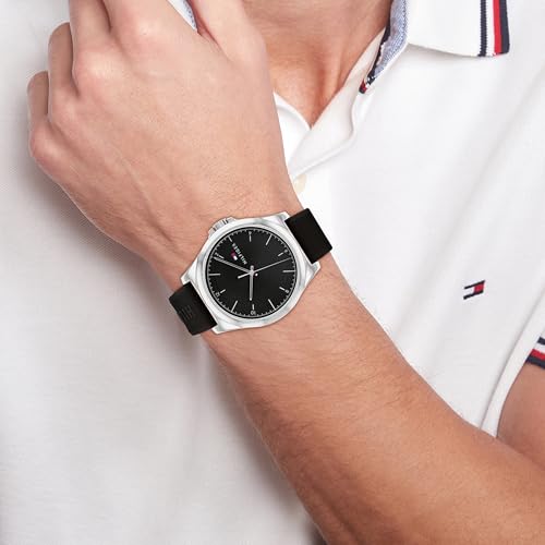 Tommy Hilfiger Quartz Black Dial Silicone Strap Watch for Women