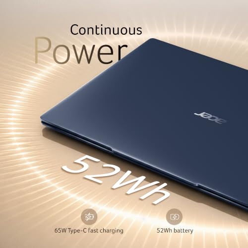 Acer Swift Pro AI PC,Intel Core Ultra 5 Processor 125H,Office 2024 + M365 Basic,16GB LPDDR5 RAM/512 SSD, 35.56cm /14" WUXGA IPS Display, Win 11Home,Blue,1.2Kg,SFP14-55,BL Keyboard,Thin & Light Laptop