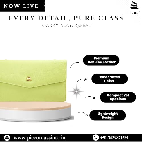 Lona Premium Minimalist Leather Clutch – Envelope Silhouette with Subtle Chain Detailing for Modern Elegance