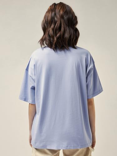 Bewakoof Official Disney Merchandise Hakuna Matata Women's Graphic Printed Oversized Fit Half Sleeve Round Neck Cotton T-Shirt_657328_Purple_3XL
