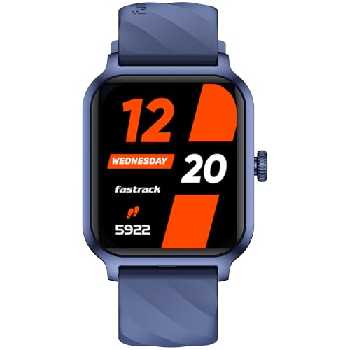 Fastrack Rider Plus Smart Watch, 1.83” TFT Display, 240 * 284 Pixel Resolution, SingleSync BT Calling, AI Voice Assistant, 100+ Sports Modes & Smartwatch Faces, Upto 5 Day Battery, IP68 (Blue)