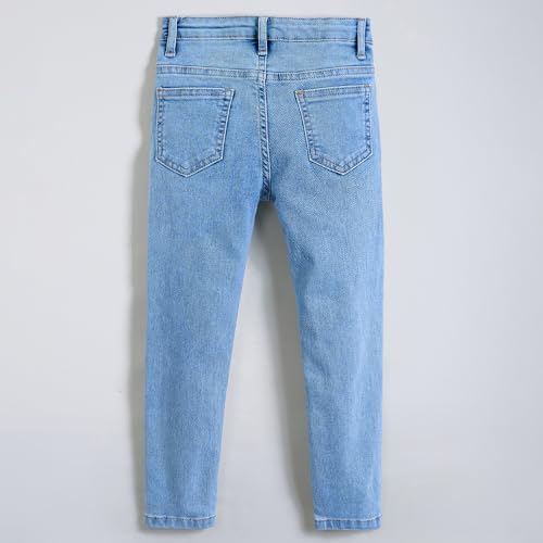 Hopscotch Girls Pure Cotton Denim Jeans in Blue Color for Age (7-8 Years)