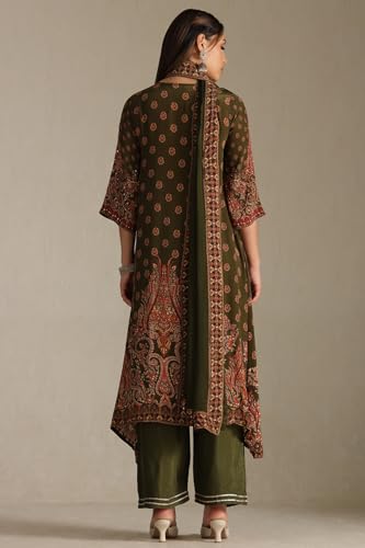 Soch Women's Crepe Salwar Suit Set (EWA5CD22201_Olive