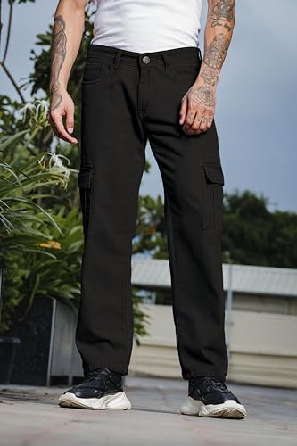KARGEENS Men's Relaxed Jeans (k9010_Black
