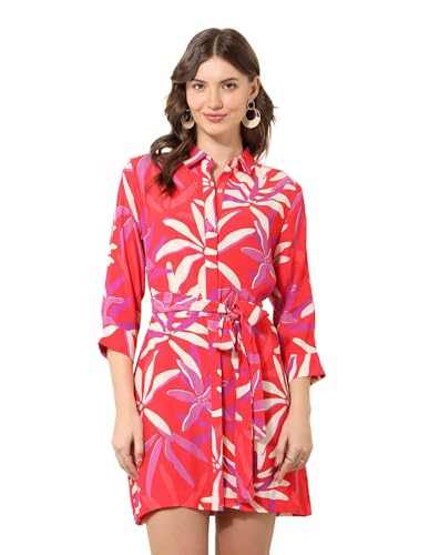 U.S. POLO ASSN. Women's Rayon Shirt Mini Dress (UWSS25DRS164 Multicolor