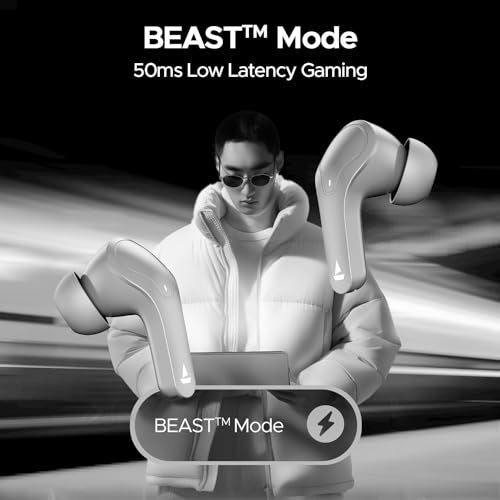 boAt Airdopes 311 Pro, 50HRS Battery, Fast Charge, Dual Mics ENx Tech, Transparent LID, Low Latency, IPX4, IWP Tech, v5.3 Bluetooth Earbuds, TWS in ear earbuds Wireless Earphones with mic (Space Grey)