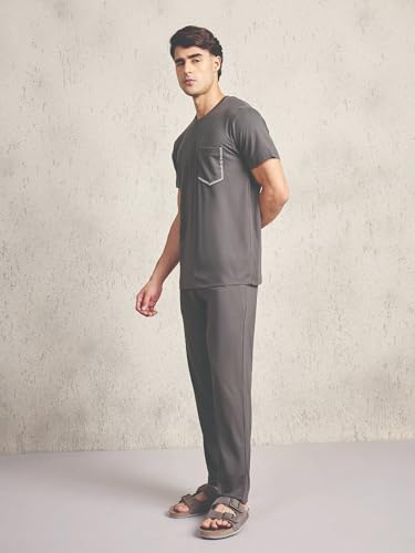 Sweet Dreams Men's Solid Pyjama Set