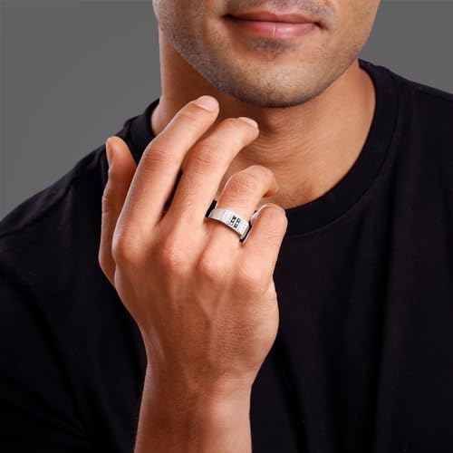 GIVA 925 Silver Eminent Glow Ring For Him,Fixed Size, Indian - 17| Gifts for Men & Boys | With Certificate of Authenticity and 925 Stamp | 6 Months Warranty