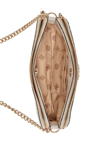 GUESS Off White Textured Cresidia Status Crossbody Bag