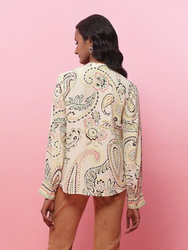 Label RITU KUMAR Ecru Paisley Print Shirt