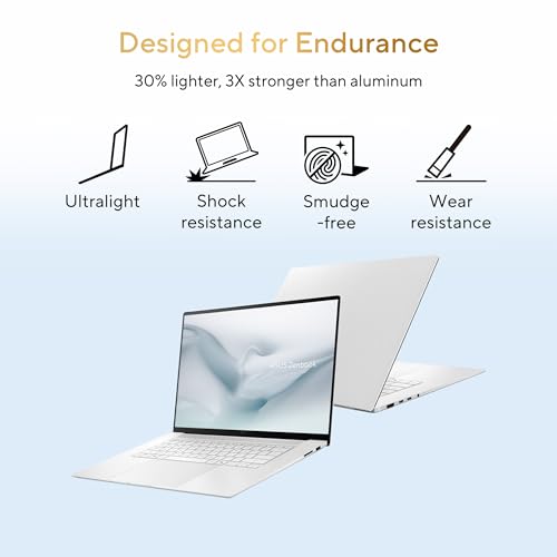 ASUS Zenbook S14 (2026),Smartchoice,Intel Core Ultra 7 (Series 3),16GB RAM,512GB SSD,3K OLED, Touchscreen,14"(35.5 cm),Win 11, M365 Basic(1Y),Office 24, White, 1.2 Kg, UX5406AA-SU463WS,Copilot+ PC