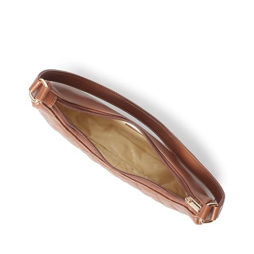 Fastrack Quilted Crush Shoulder Bag | Faux-Leather Women’s Bag | Zipper Closure with Silver Strap Accents & Utility Pockets | Gifts for Women