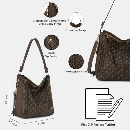 Lavie Women's Mono Clair Large Hobo Bag | Ladies Purse Handbag