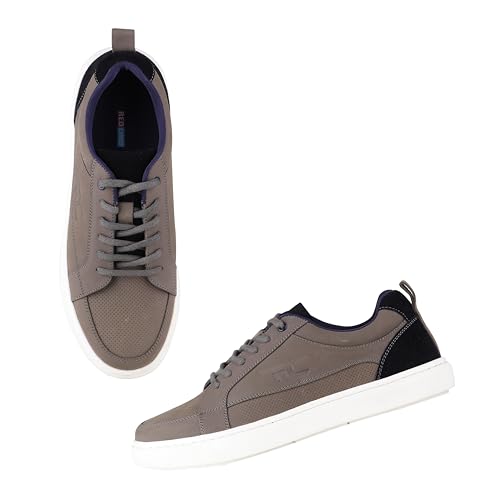 Red Chief Men's Casual Lace-Up Leather Shoes – Everyday Style with Premium Comfort | RC3966 005 | Gray | UK8