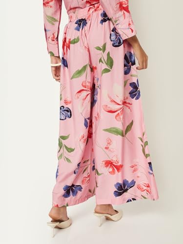 Max Women Floral Print Palazzos (Pink_M)