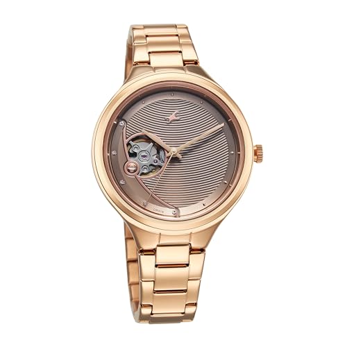 Fastrack Women Automatics 2.0 Beige Dial Stainless Steel Strap Analog Watch