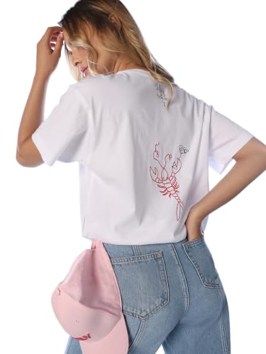 ONLY Women's Graphic Print Regular Fit White T-Shirt