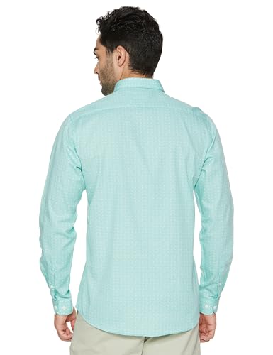 Allen Solly Men's Cotton Slim Fit Shirt (ASSFQSPPR30955_Green, 40