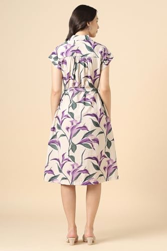 Women White Print Casual Dress