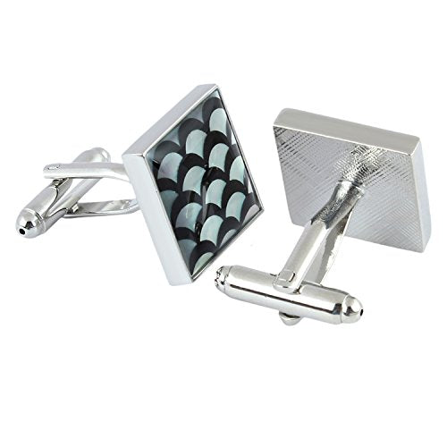 Peluche Printed Natural Mother of Pearl Stone (Semi-Precious) Cufflinks for Men