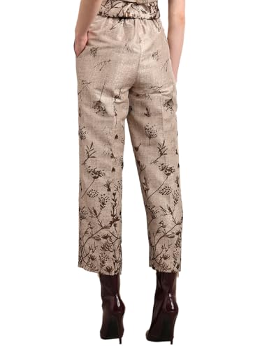 VERO MODA Women's Straight Fit High-Rise Beige Pants