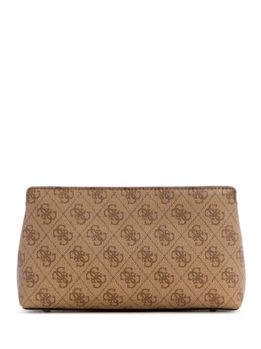 GUESS Latte Logo Printed Katya Top Zip Crossbody Bag