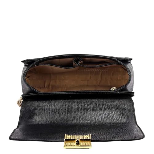 Da Milano Leather Shoulder Bag for Women - Black (01607OL)