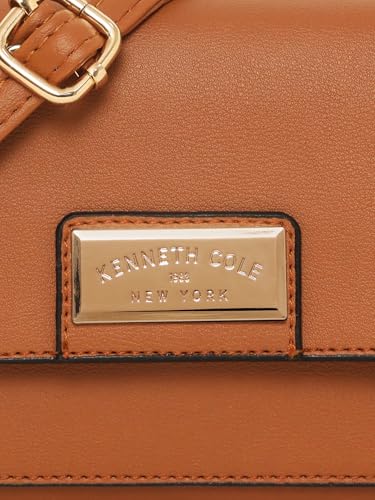 KENNETH COLE Women and Girls Stylish & Trendy Broxa Flap Over Sling Bag | Purse Handbag - Kcsl3001, Brown
