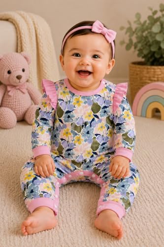 EIO® 100% Cotton Rompers Sleepsuits Jumpsuit Night Suit for Infants & Newborn Baby Boys and Girls | Soft Breathable Full Body Sleepwear for Babies