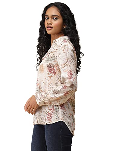 Label RITU KUMAR Ecru Floral Printed Shirt
