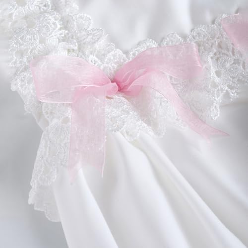 Hopscotch Girls Lace Bow Applique Onesie with Headband in White Color For Age (12-18 Months)