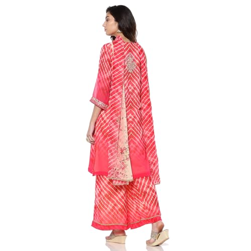 BIBA Women's Georgette Kurta Sets (SKDUTSV10210AW24PNK_Pink