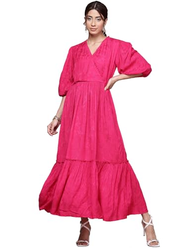 Aarke Ritu Kumar Fushia Oryn Solid Long Dress