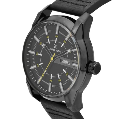 Daniel Klein Leather Analog Dial Men Watch -Dk11599-5, Band_Black