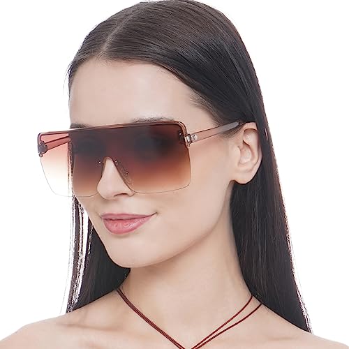 Carlton London Brown Toned UV Protected Shield Sunglasses For Women