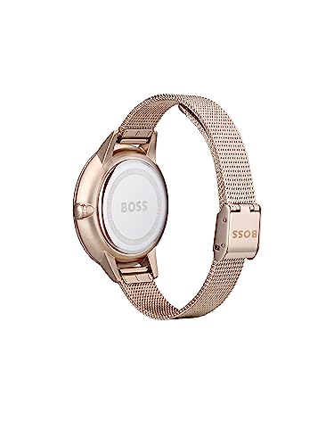 Boss Hugo Stainless Steel Analog Grey Dial Women's Watch-1502424, Band_Brown