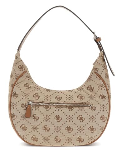 GUESS Latte Logo Printed Neda Hobo Shoulder Bag