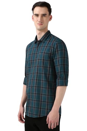 Men Blue Slim Fit Check Shirt
