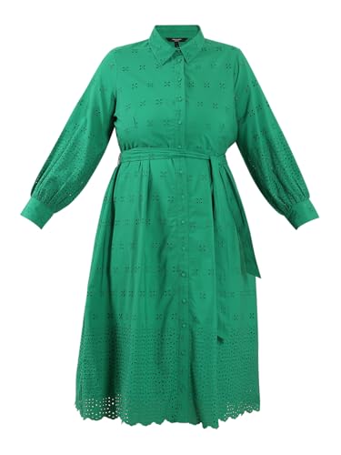 VERO MODA Curve Women's Fit & Flare Green Dress