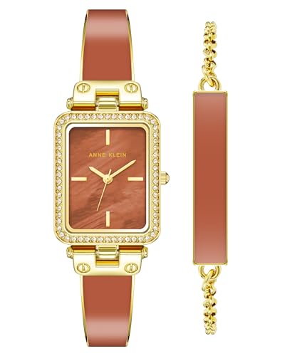 Anne Klein Quartz Analog Red Dial Stainless Steel Strap Watch for Women-AKB3898RUST