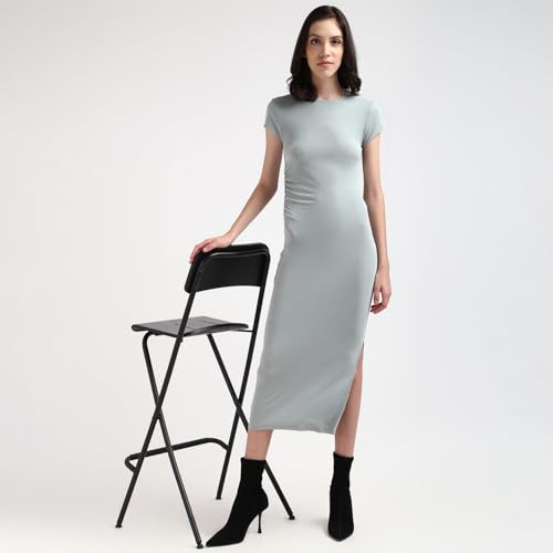 Calvin Klein Department3451 Modal Bodycon Calf Length Dress (J20J224064PFF_Slate Gray_XXL)