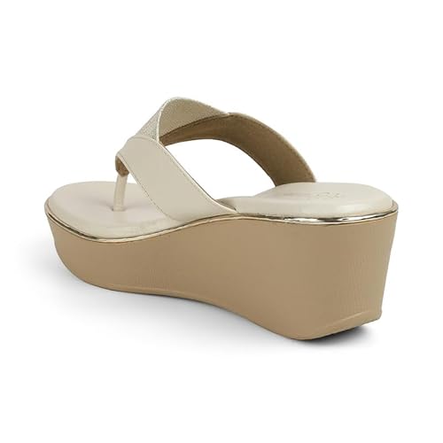 tresmode Jose Cream Women's Dress Wedge Sandals in Size 4 UK / 37 EU