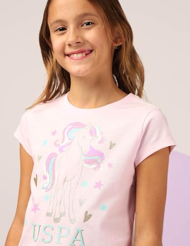 U.S. POLO ASSN. Girl's Regular Fit T-Shirt (UGSS25TSH242 Pink