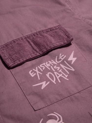 The Souled Store Rick & Morty: Cosmic Adventure Men and Boys Long Sleeves Collared Neck Button Front Purple Graphic Printed Cotton Relaxed Fit Shirts