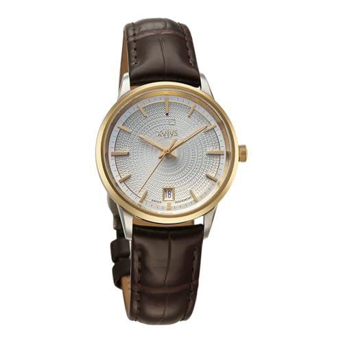 Xylys Waltz-L with Analog with Date Quartz Silver Dial Two Toned Leather Strap Watch for Women - 45028BL01E