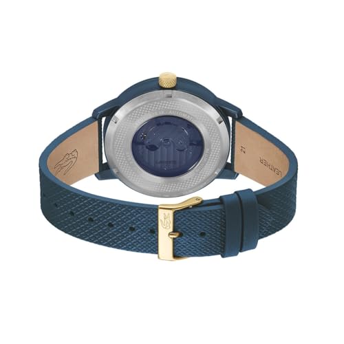 Lacoste Lacoste.12.12 China Auto Blue Round Dial Men's Watch|Blue Leather Material|Multi Color Band - 2011385