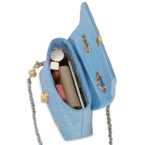 Fastrack Quilted Structured Sling Bag for Women, Girls and Ladies | with Magnetic Metal Lock and Chain Sling