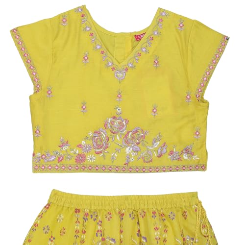 BIBA Girls PRINTED STRAIGHT KID(KWSPARKLE MIST5930_LMN YELLOW_9)