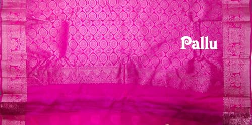 SREE KUMARAN Women's Kanchipuram Silk Pure Pattu Sarees With Blouse